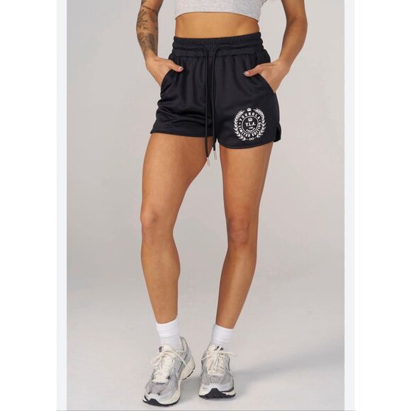 Youngla Women’s S YoungLa W138 Court Shorts Gym Basketball Mesh Athletic Black - Picture 1 of 8